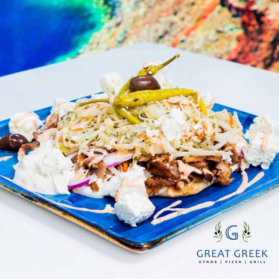 Gyros pita con queso feta